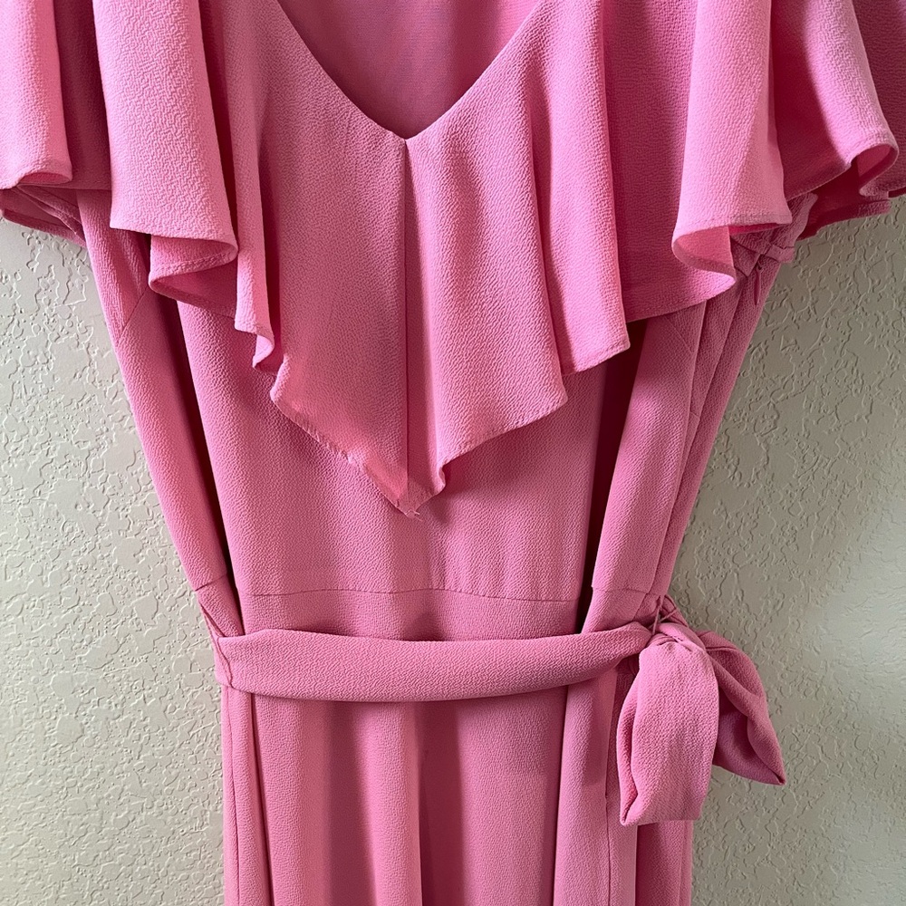 Lauren Ralph Lauren Women’s Pink Belted Bubble Crepe Dress Size 4 - Picture 6 of 13